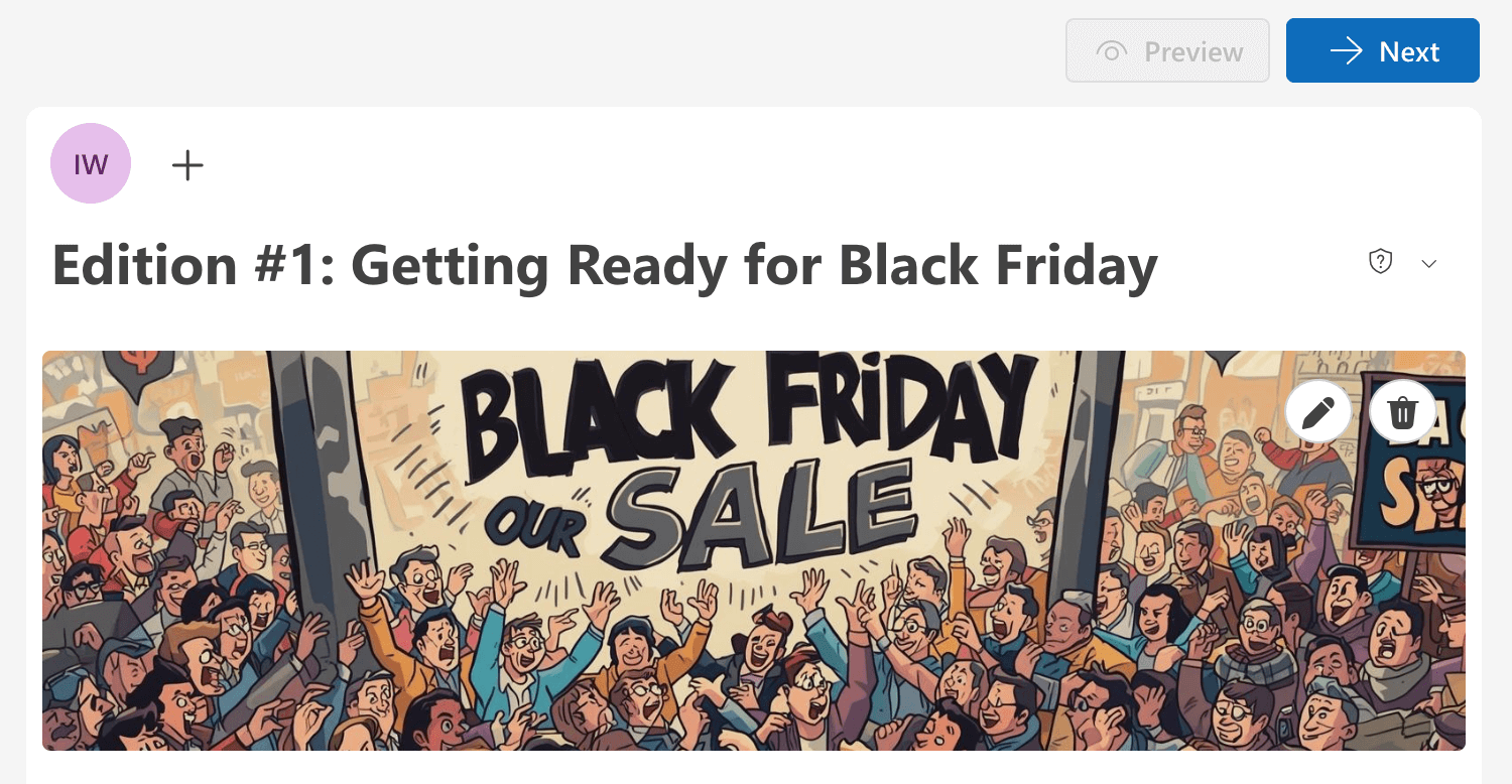 selecting newsletter cover photo