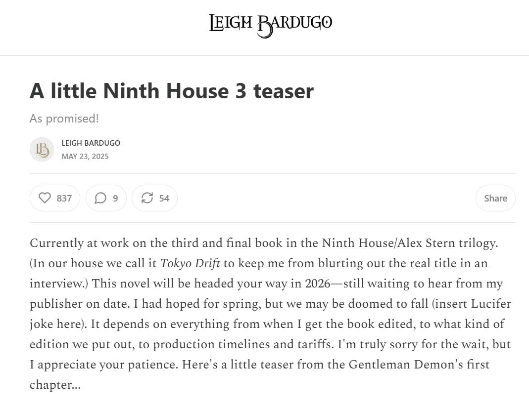 BTS author newsletter 