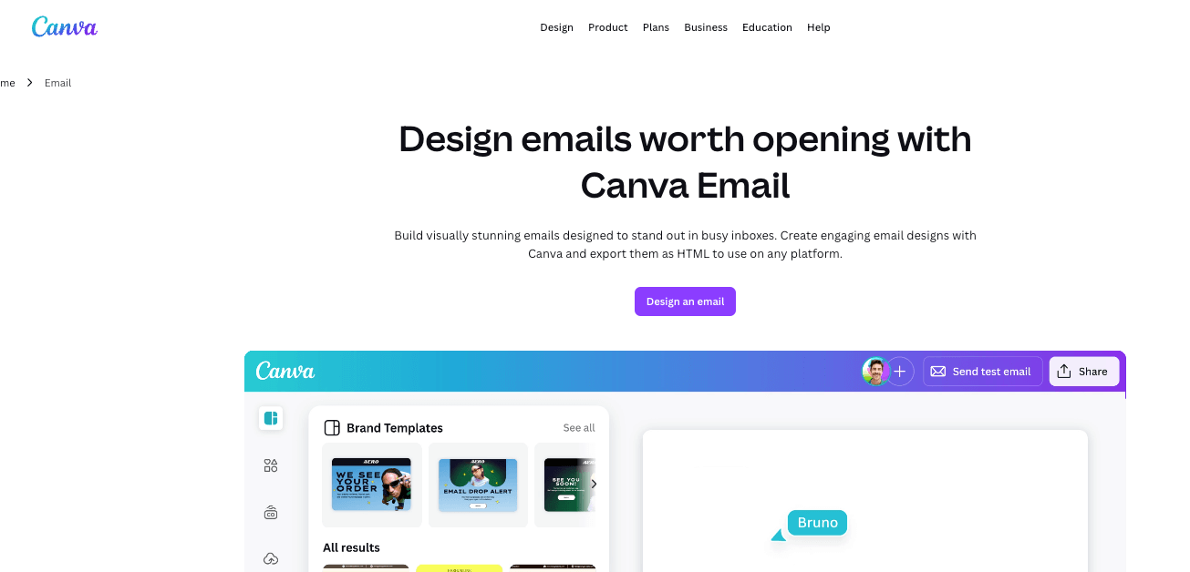 canva free email template builders
