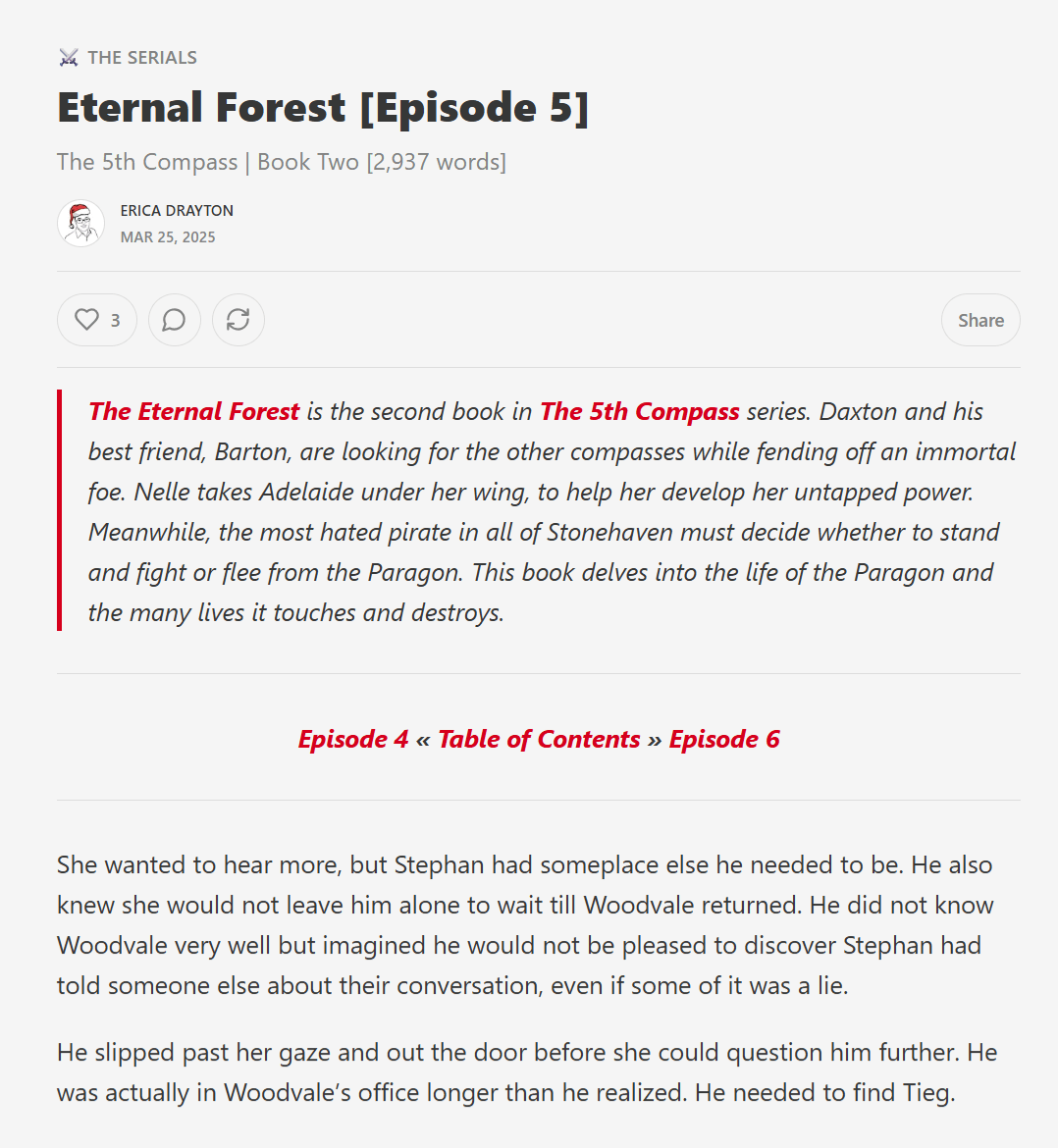 serialized author newsletter