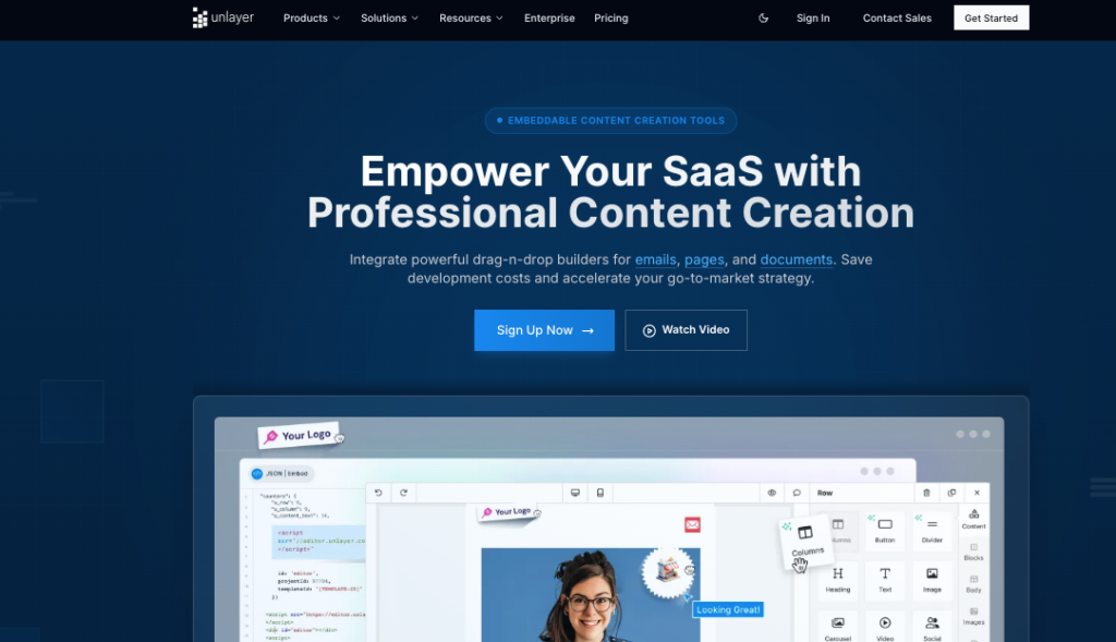 unlayer free email template builder