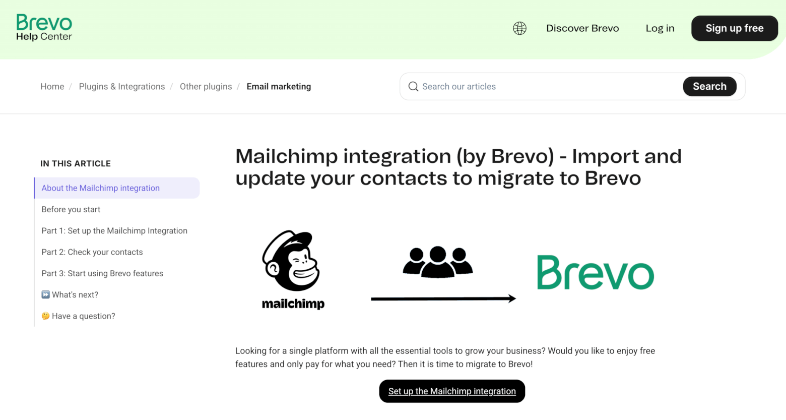 brevo mailchimp importer