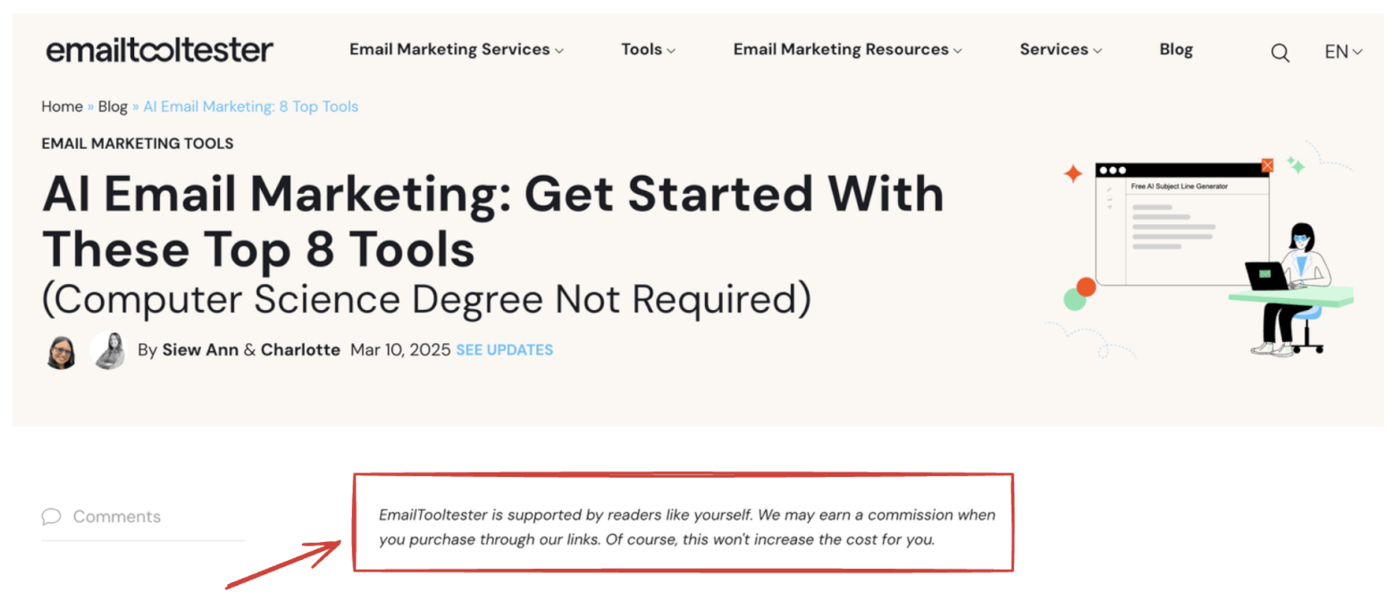 emailtooltester affiliate marketing