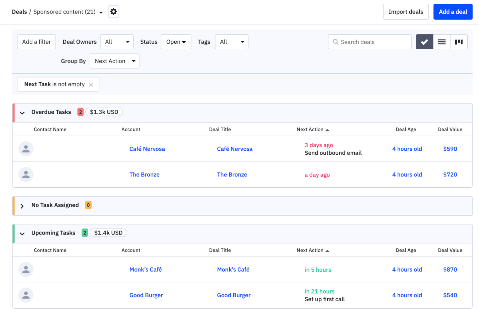 activecampaign activity task list