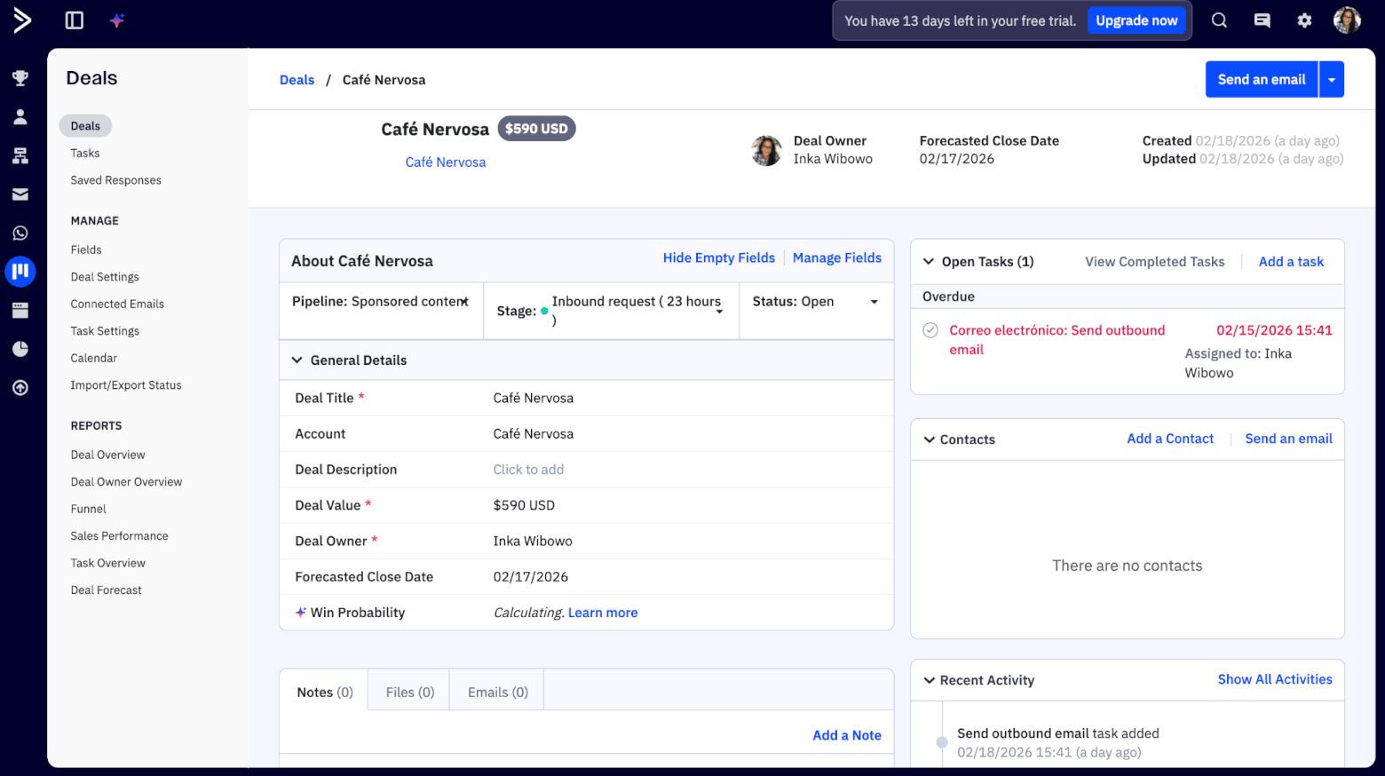 activecampaign deal view