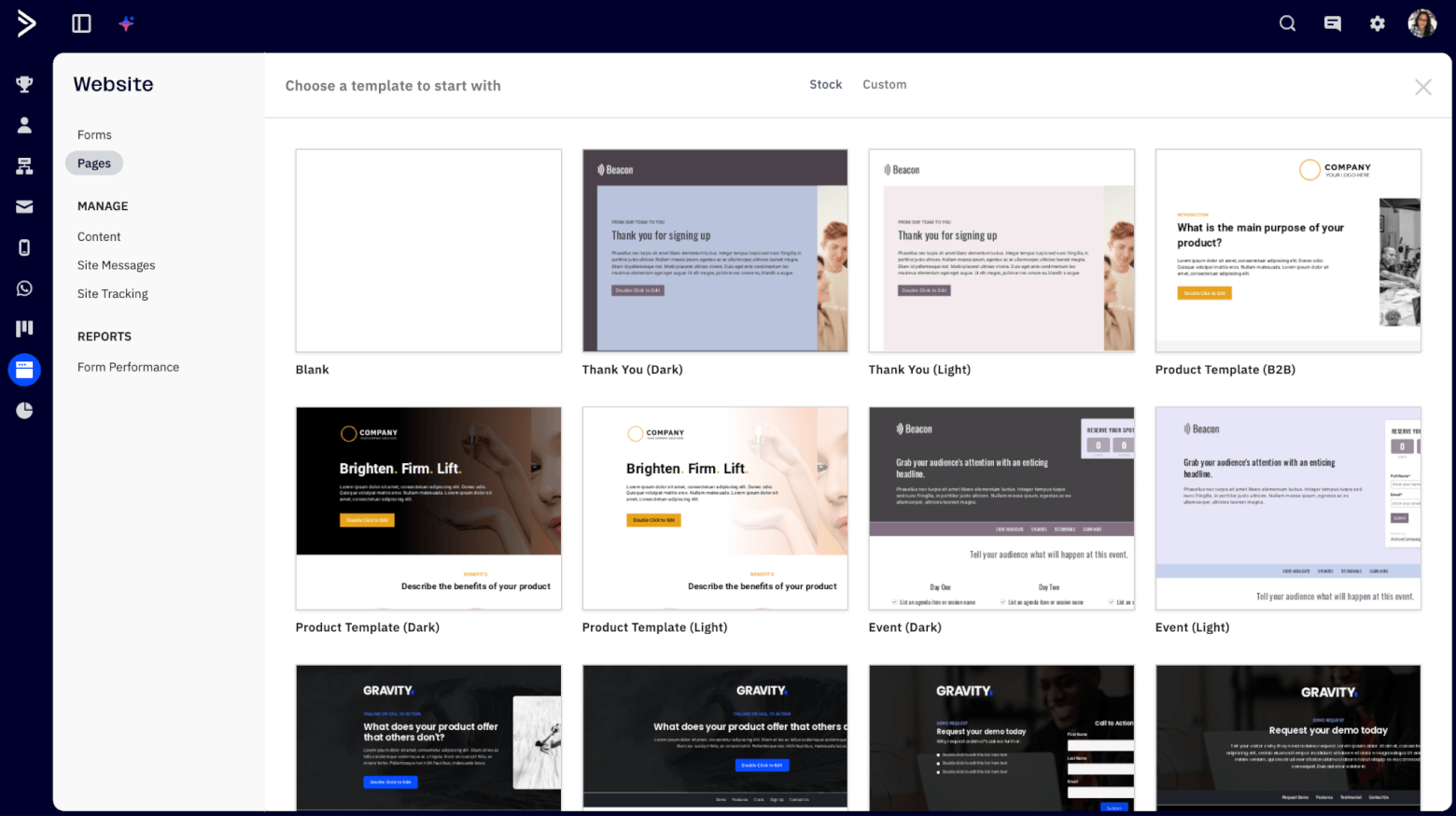 activecampaign landing page templates
