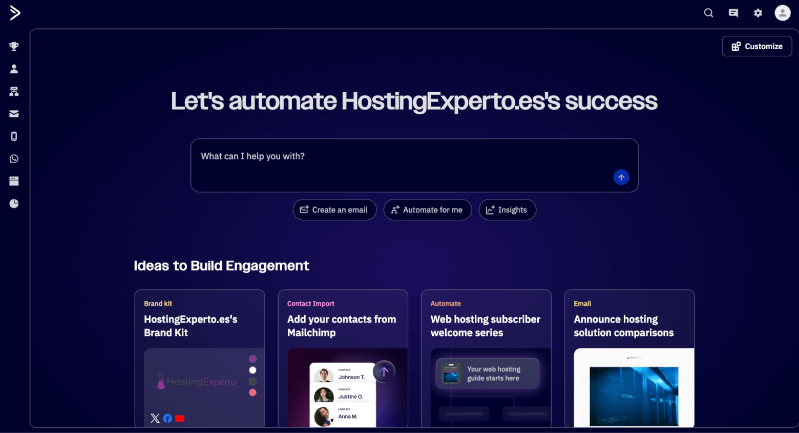 activecampaign main dashboard