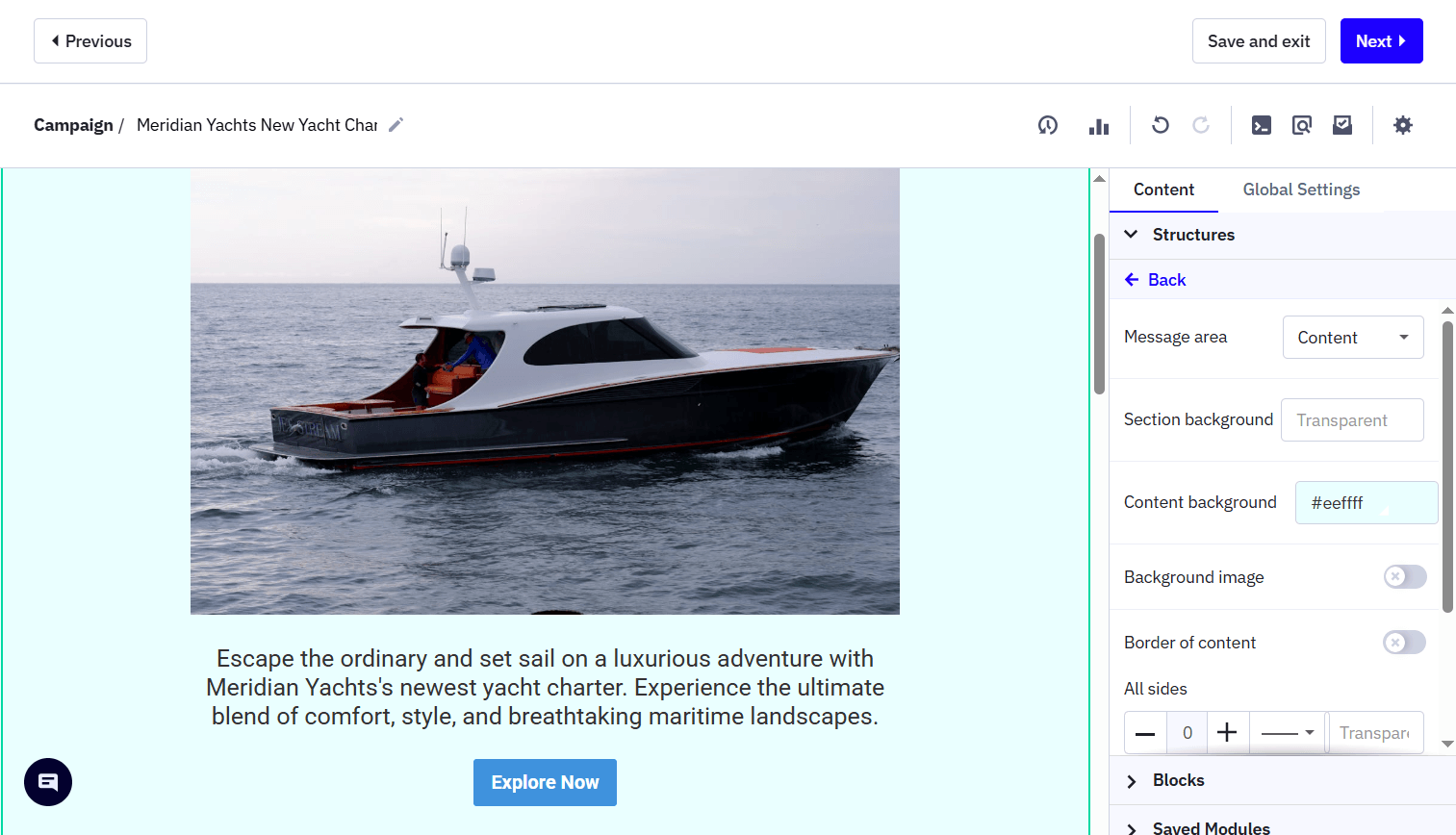 ActiveCampaign's email editor.