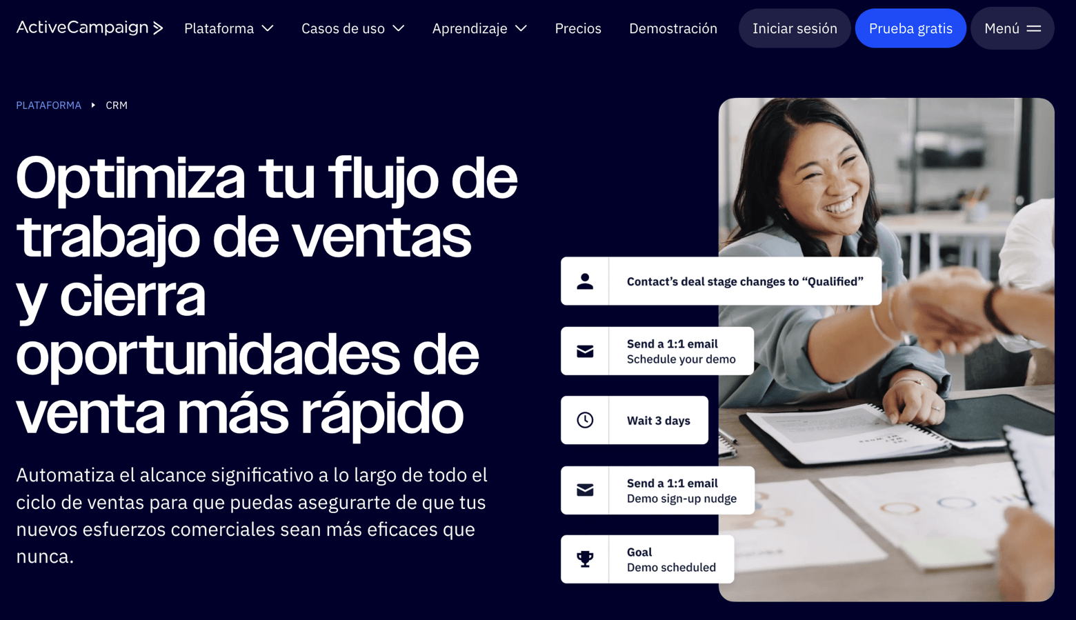 Alternativa a HubSpot de ActiveCampaign