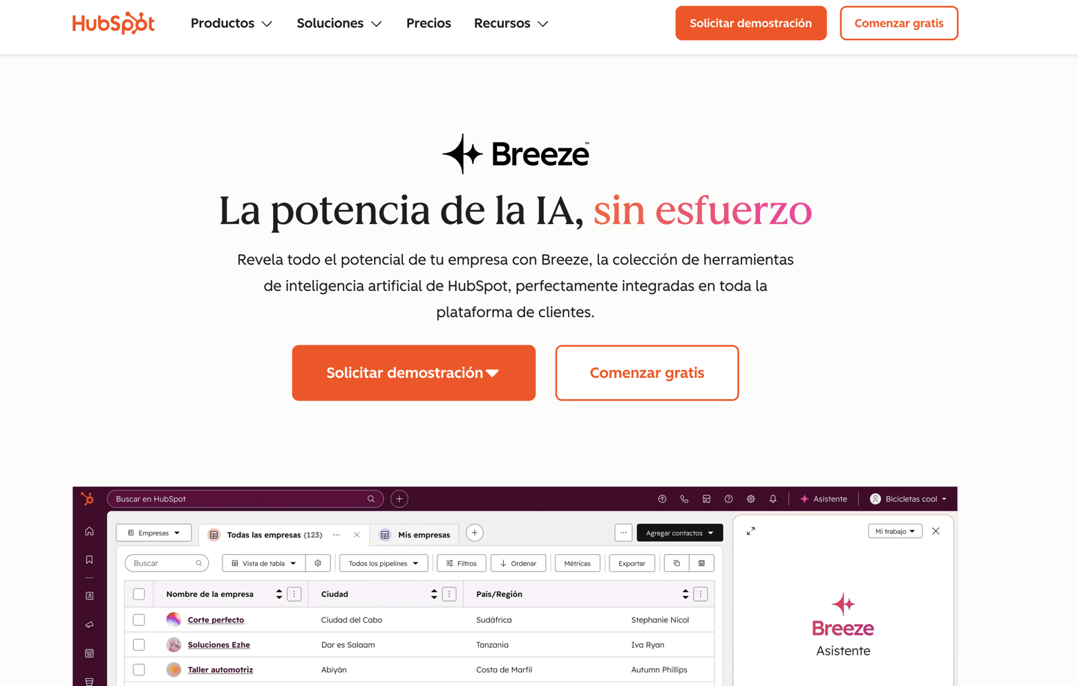 Asistente HubSpot Breeze