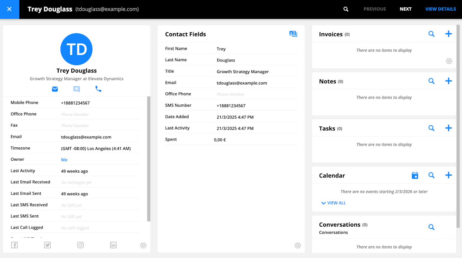 ontraport contact record