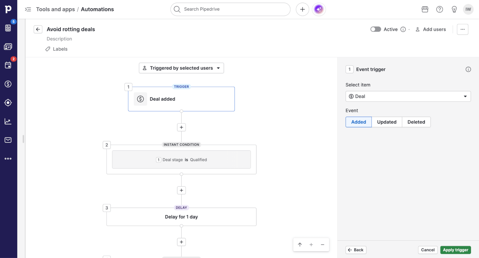 pipedrive automated workflow
