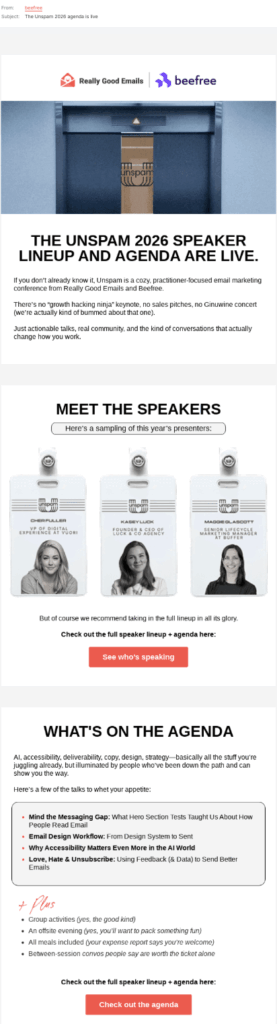 Unspam event invites
