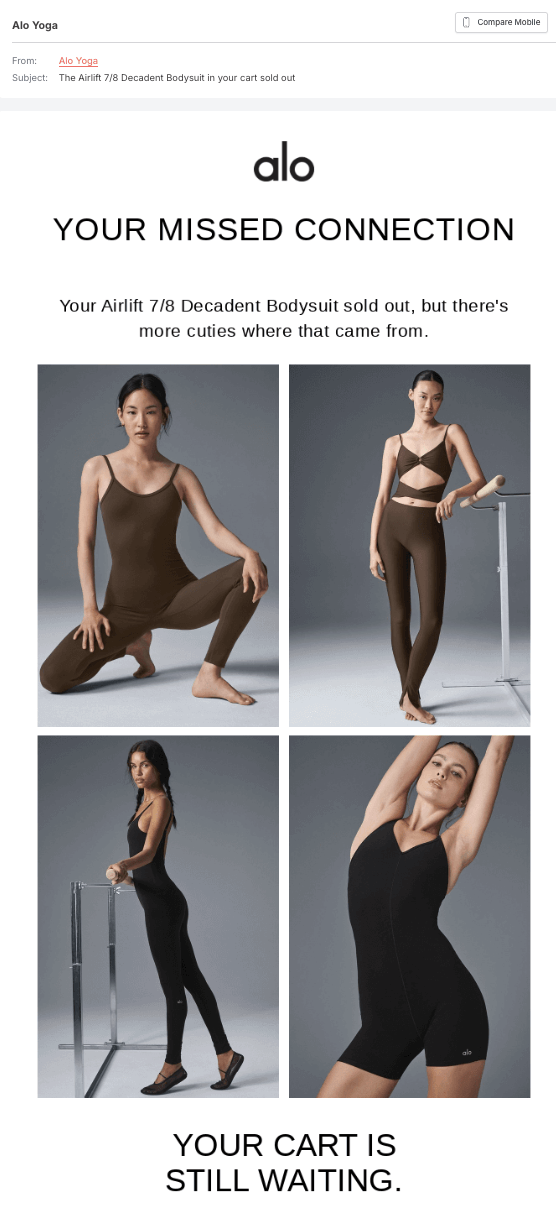 Alo's promotional email