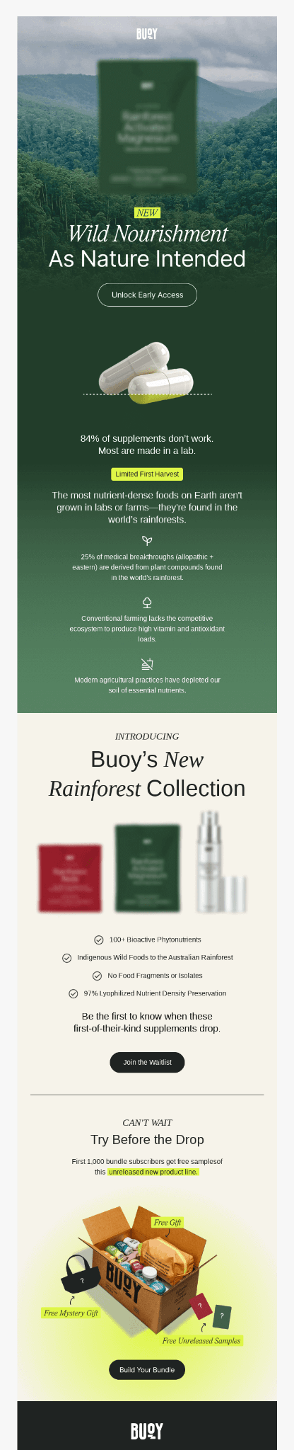 Buoy product launch email example