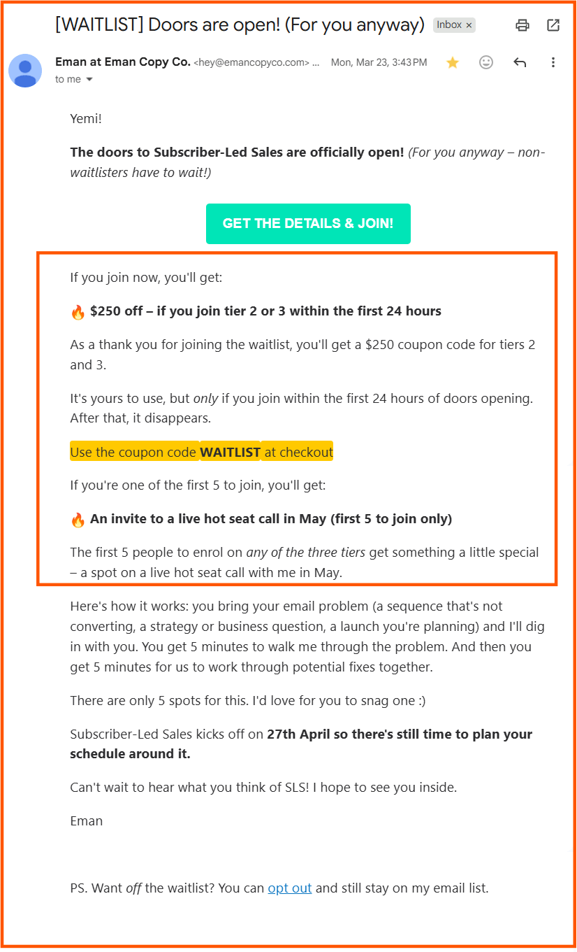 Eman Ismail product launch email