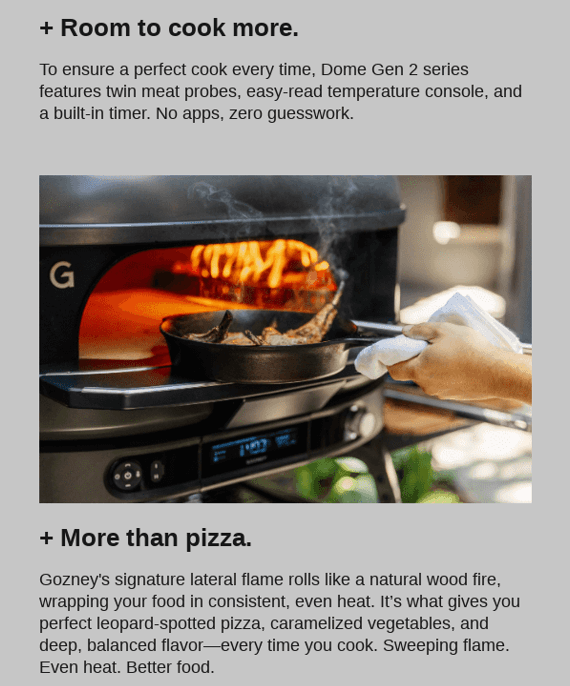 Gozney product features and benefits