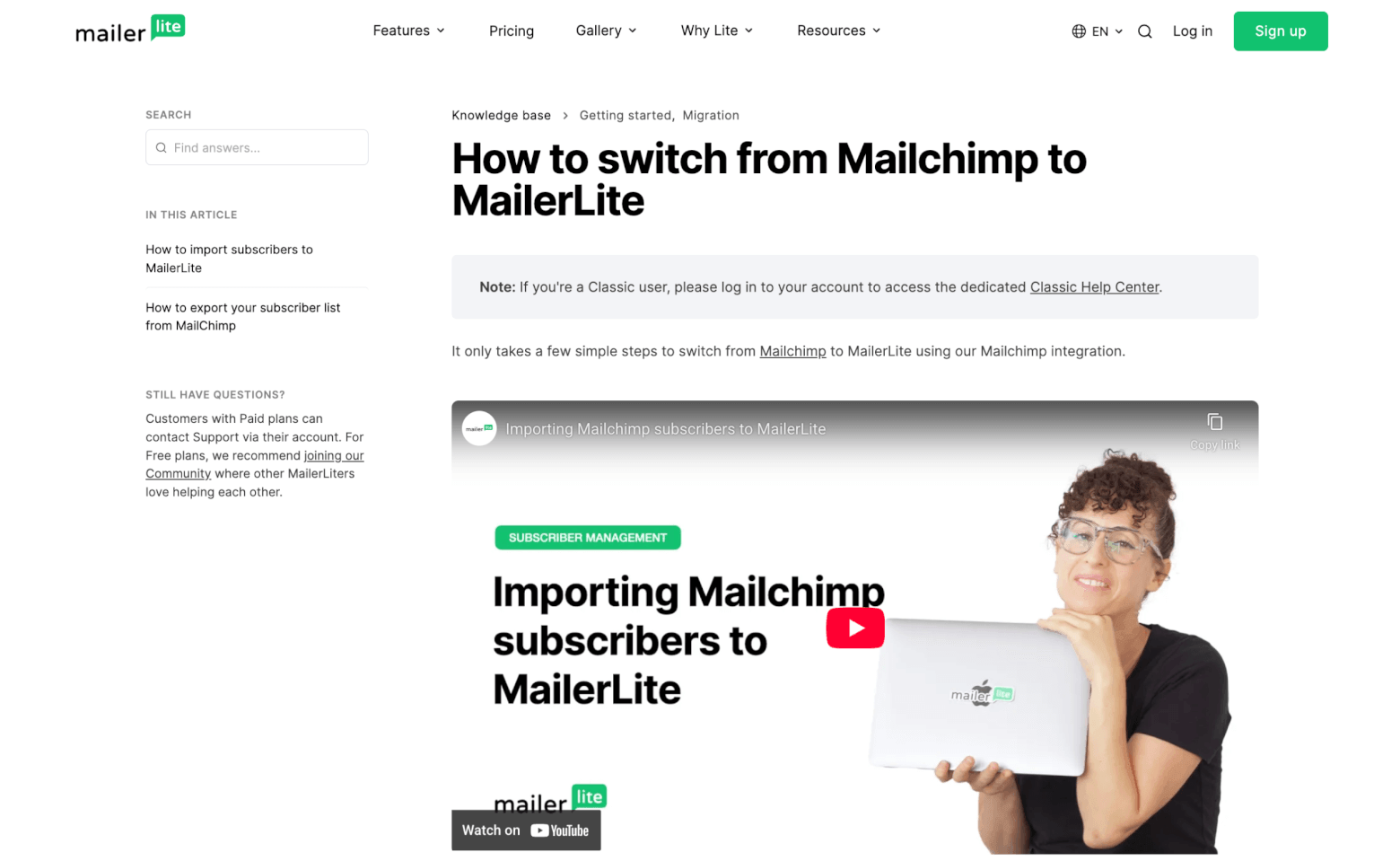 guide on migrating from mailchimp to mailerlite