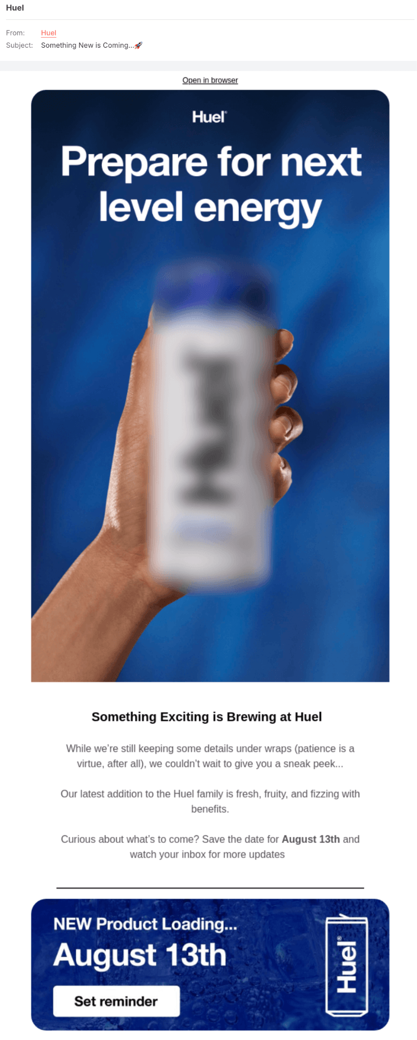 Huel's promotional email