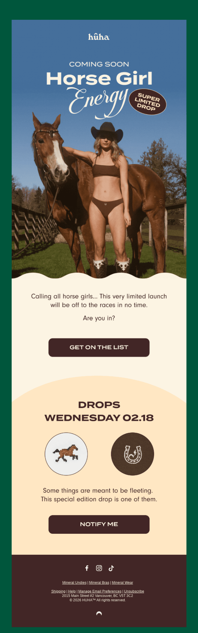 Huha product launch email example