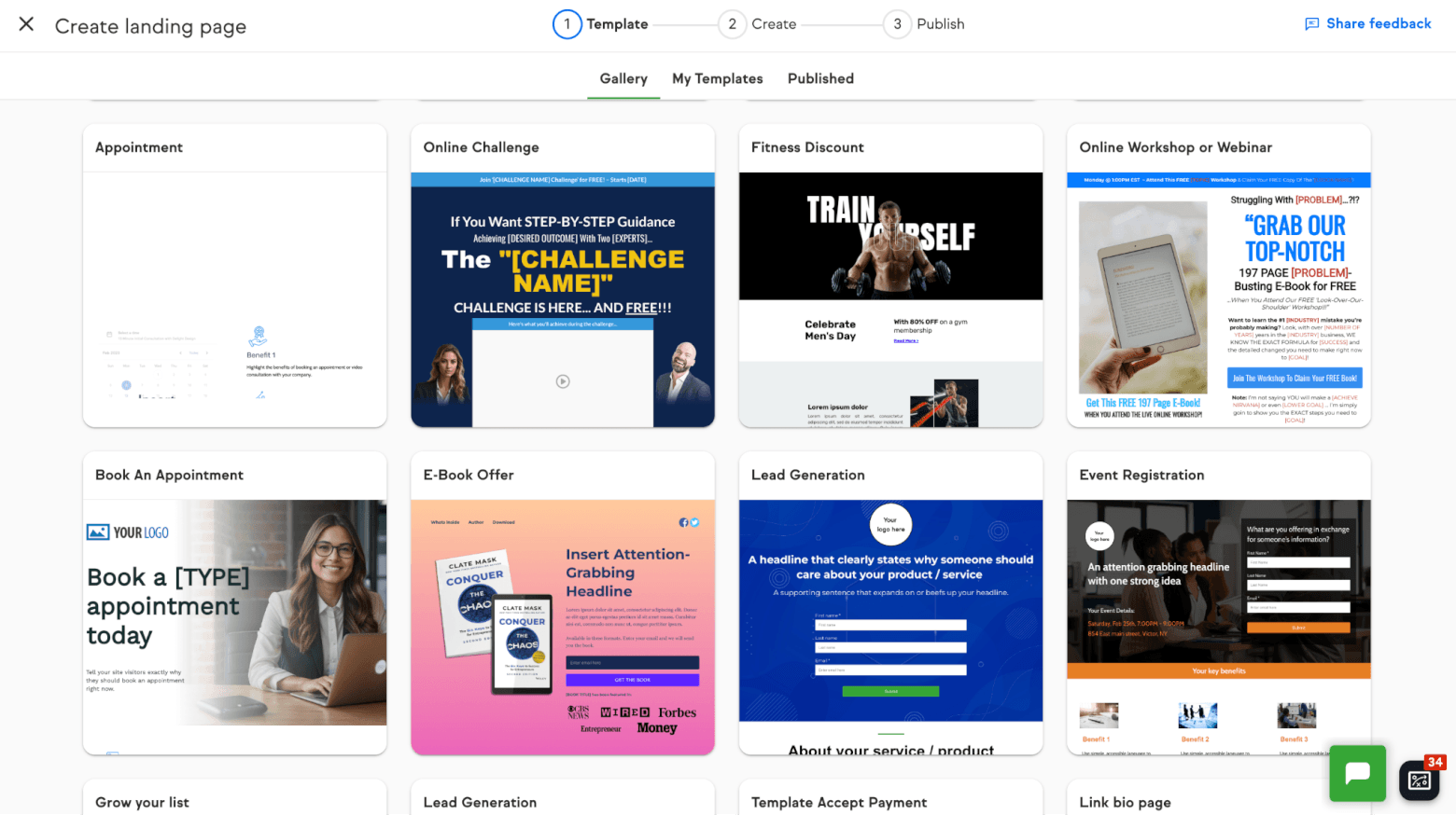 keap landing page templates
