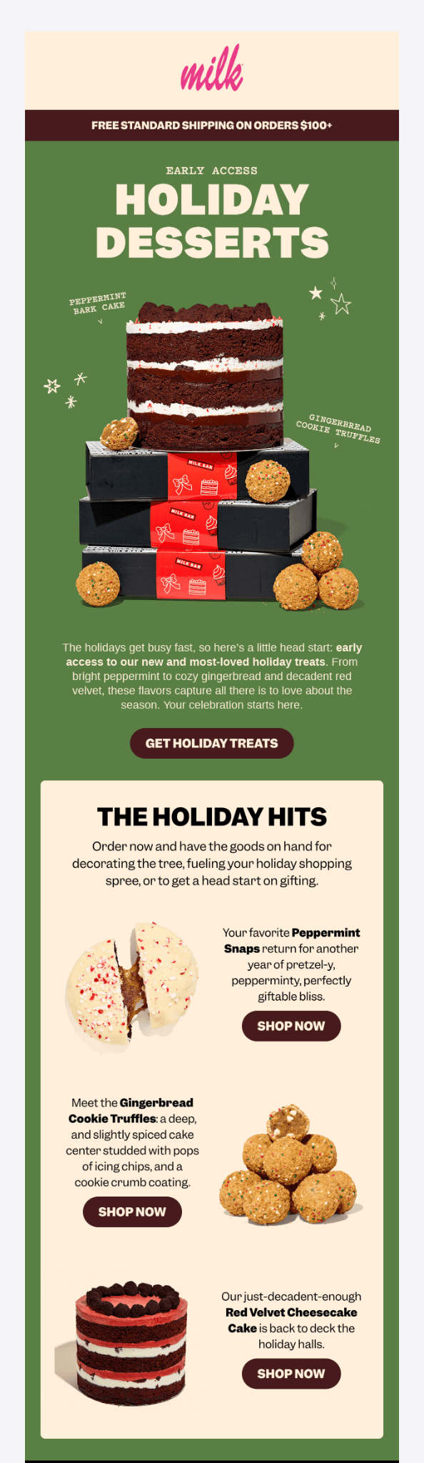 Milk Bar product launch email example