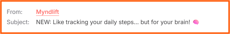 Myndlift product launch email subject line