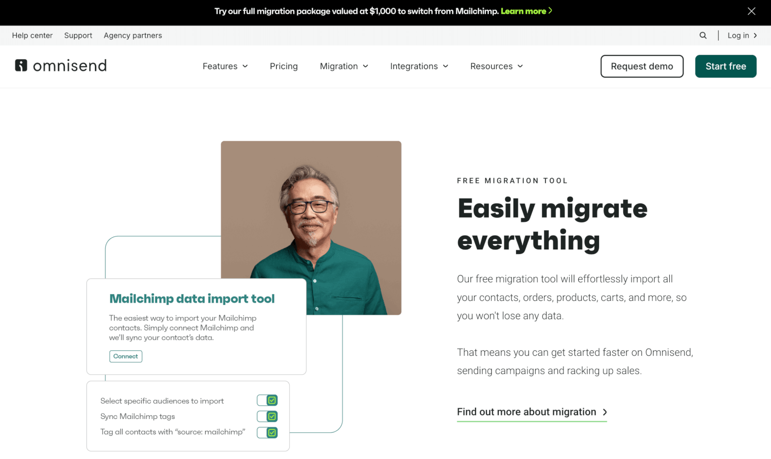 omnisend mailchimp importer