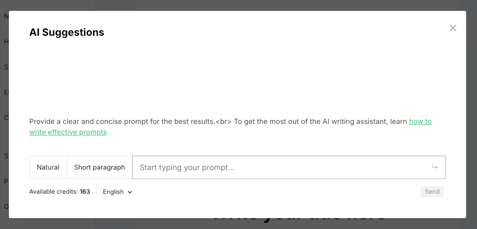 mailerlite ai writer suggestions