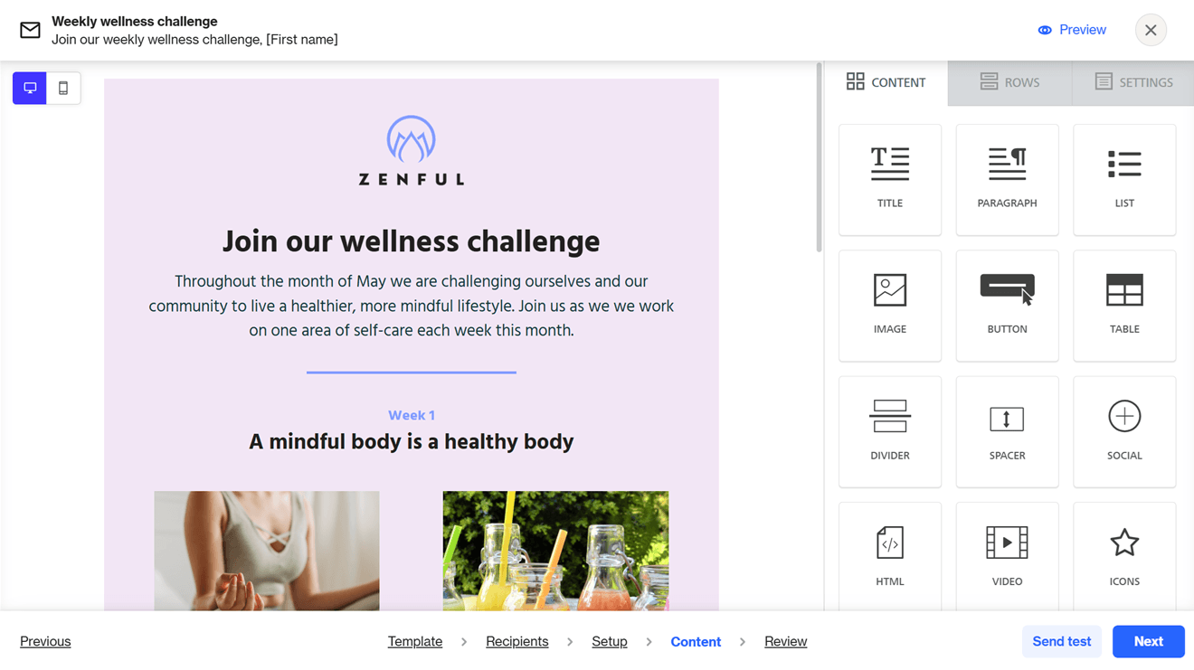 Ortto email builder