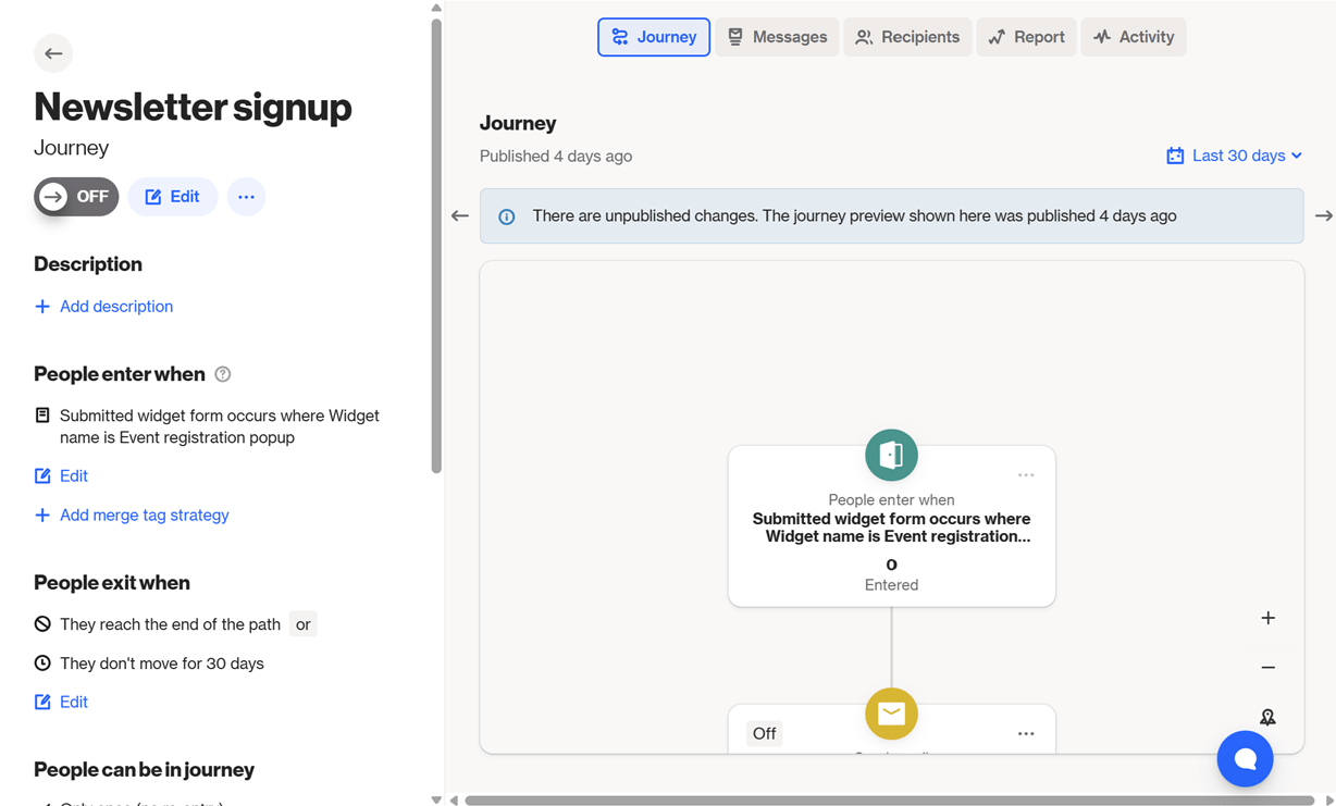Ortto journey builder (main page)