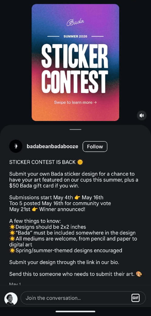 @badbeanbadabooze Instagram contest