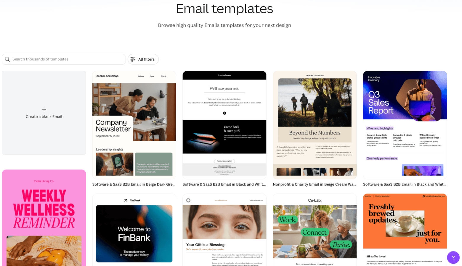 free email templates from canva