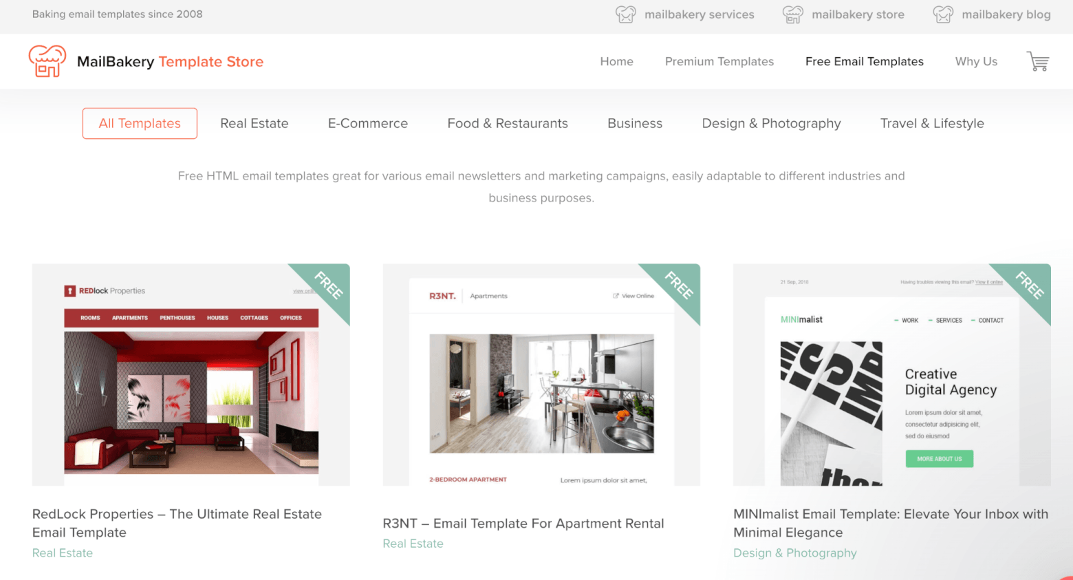 free email templates from MailBakery