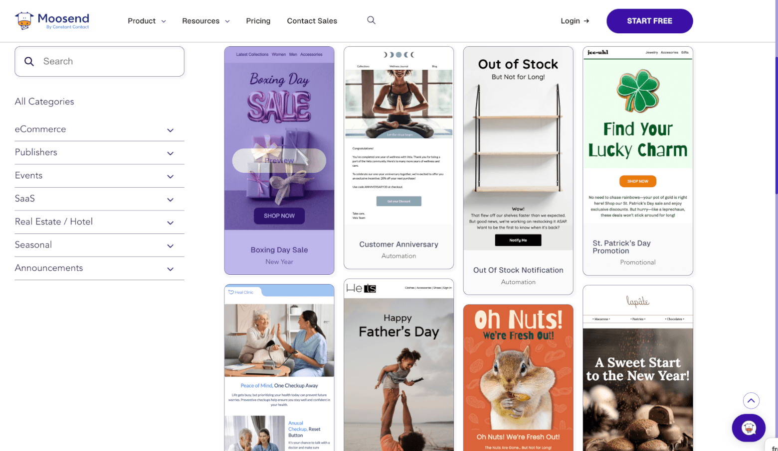 free email templates from Moosend
