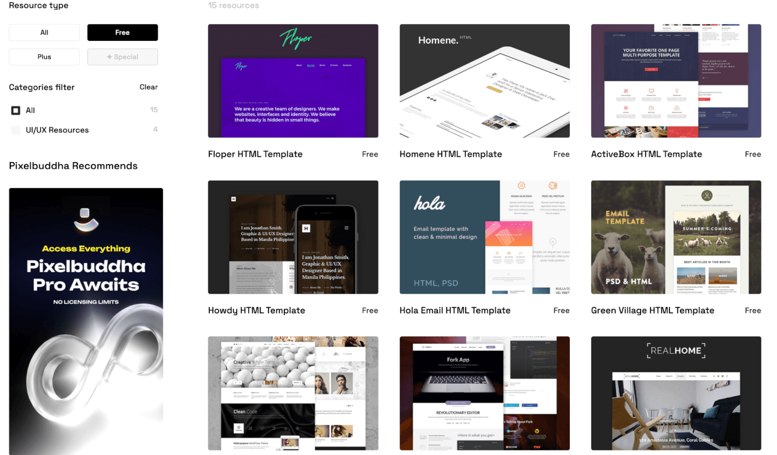 free email templates from Pixelbuddha