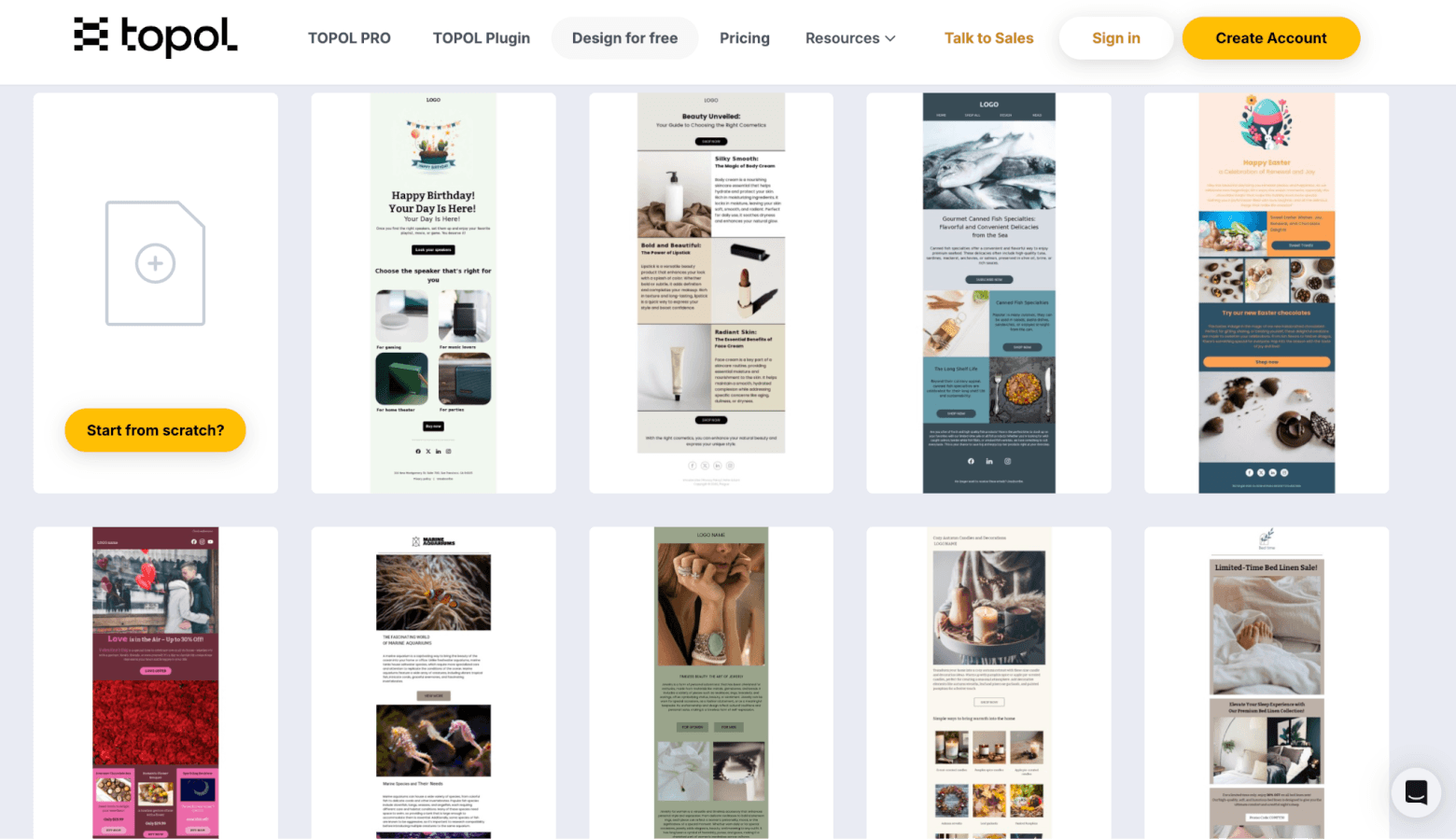 free email templates from Topol.io