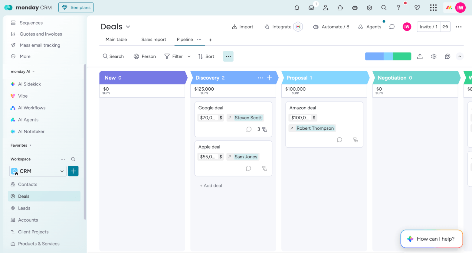 monday crm deal view