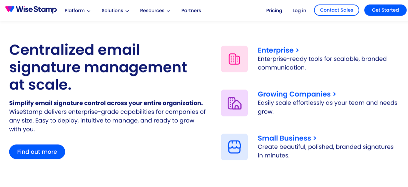 WiseStamp homepage
