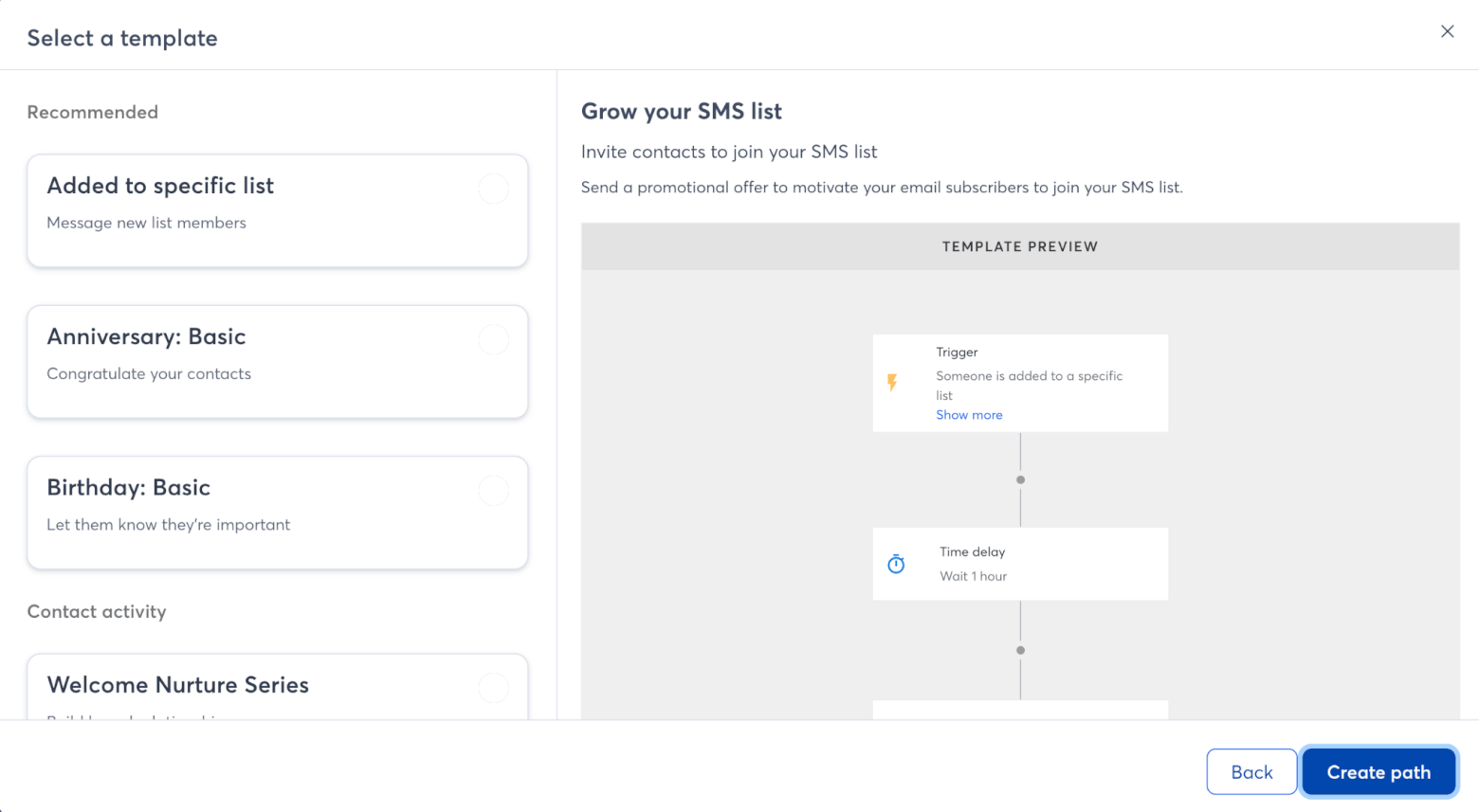 constant contact automation templates
