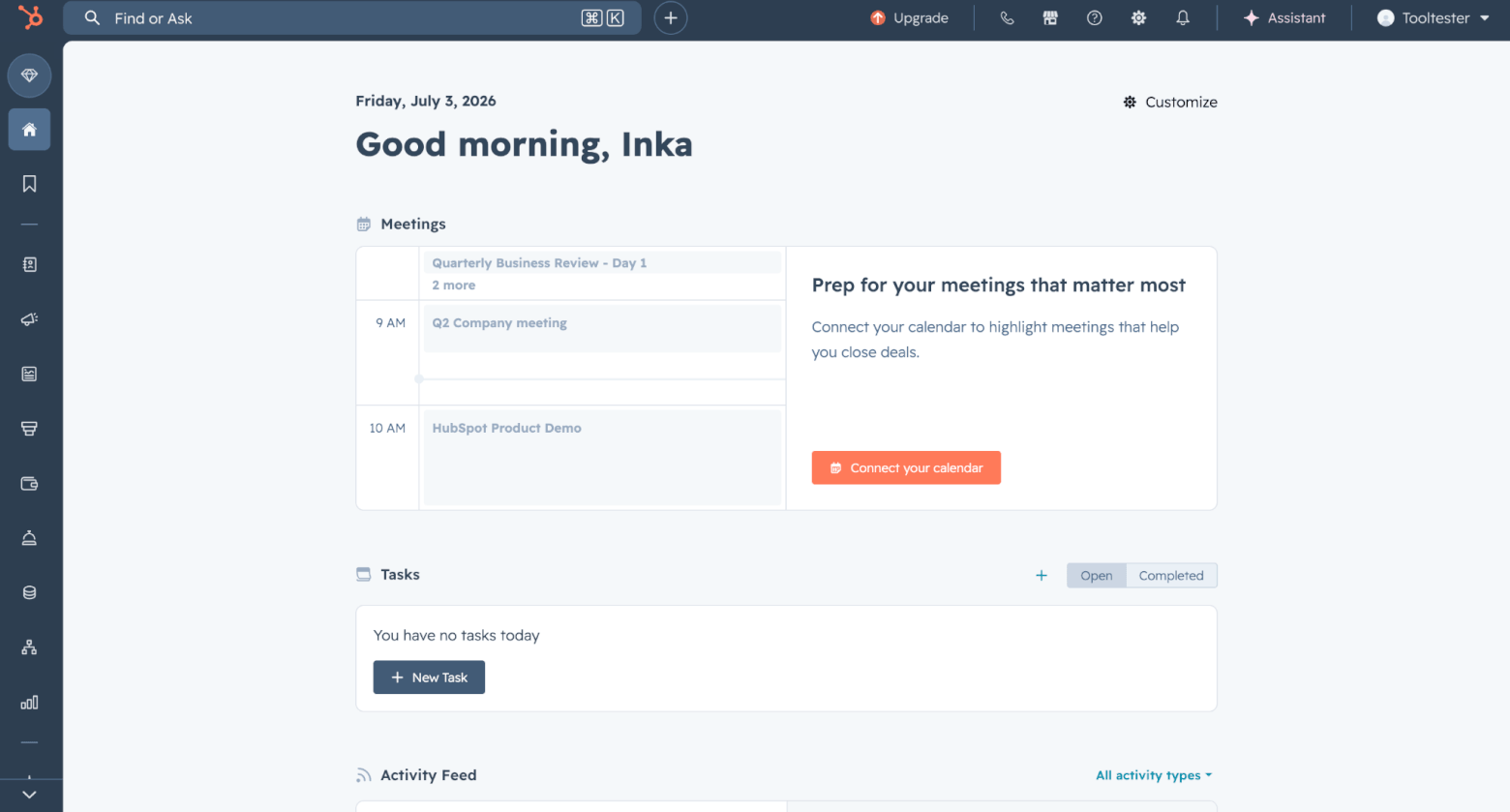 hubspot customizable homepage