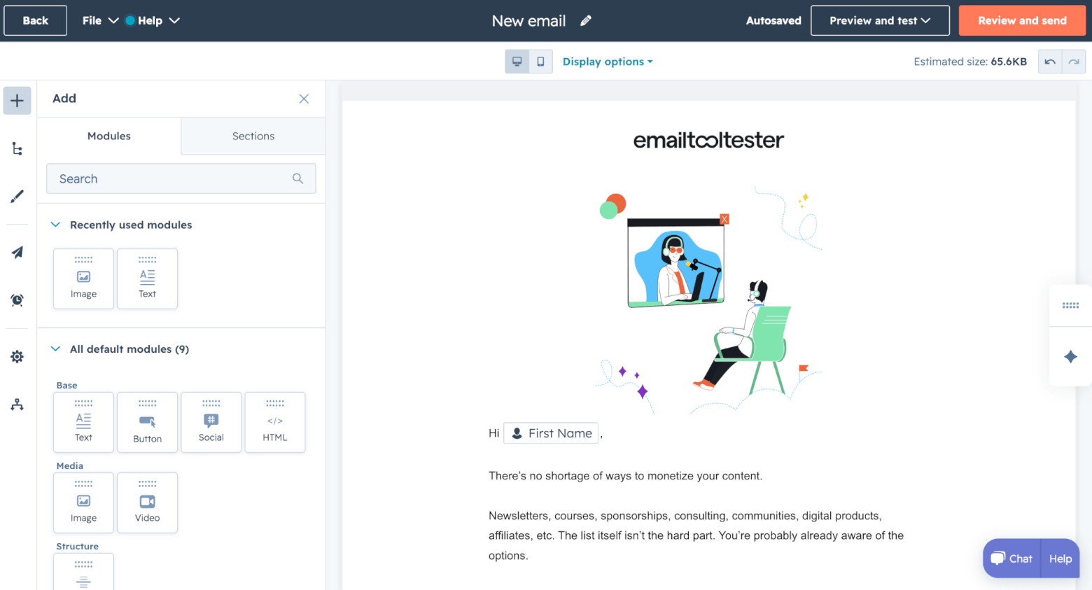 hubspot email editor