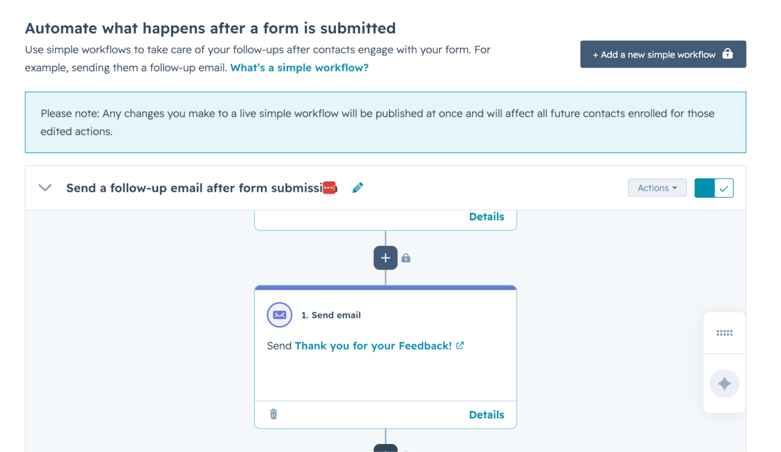 hubspot simple workflow
