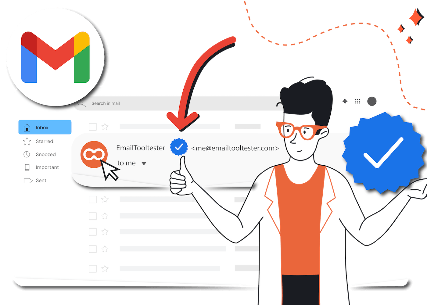 gmail blue checkmark