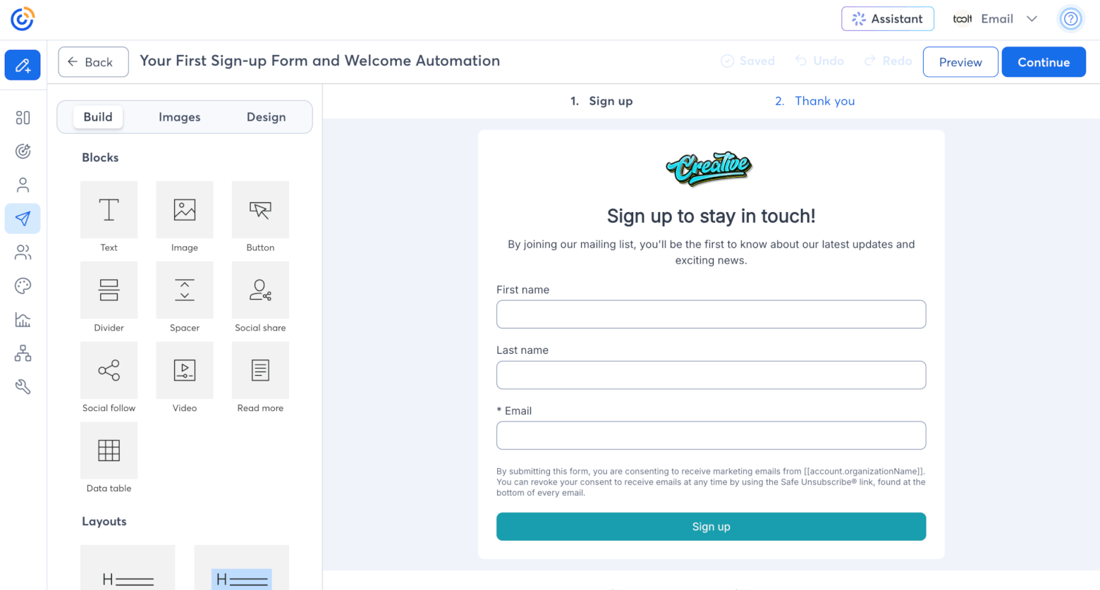 constant contact form builder