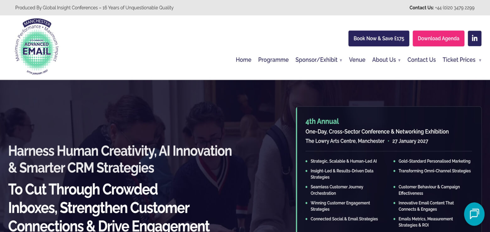 Advanced Email Conference homepage