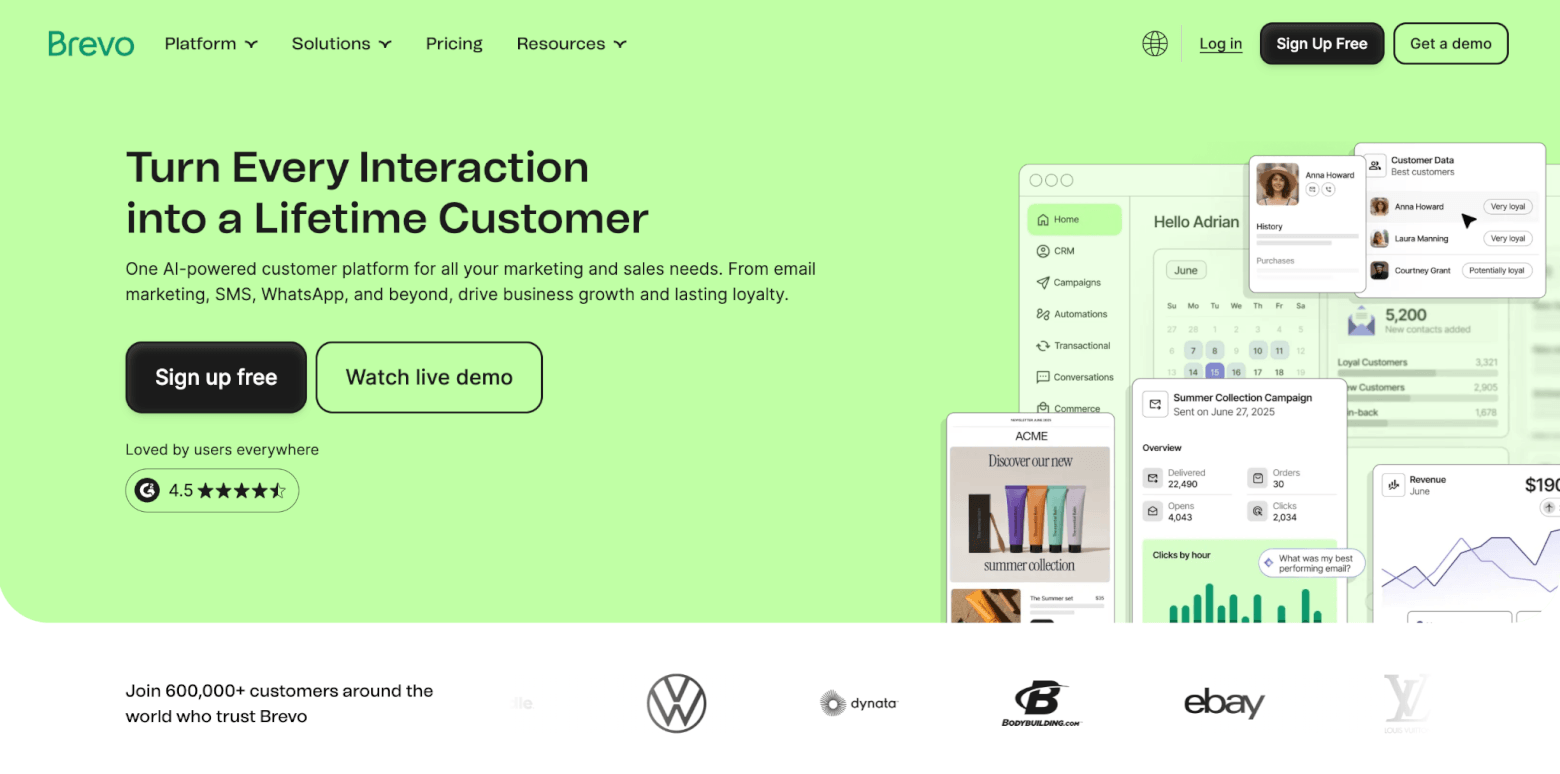 brevo homepage