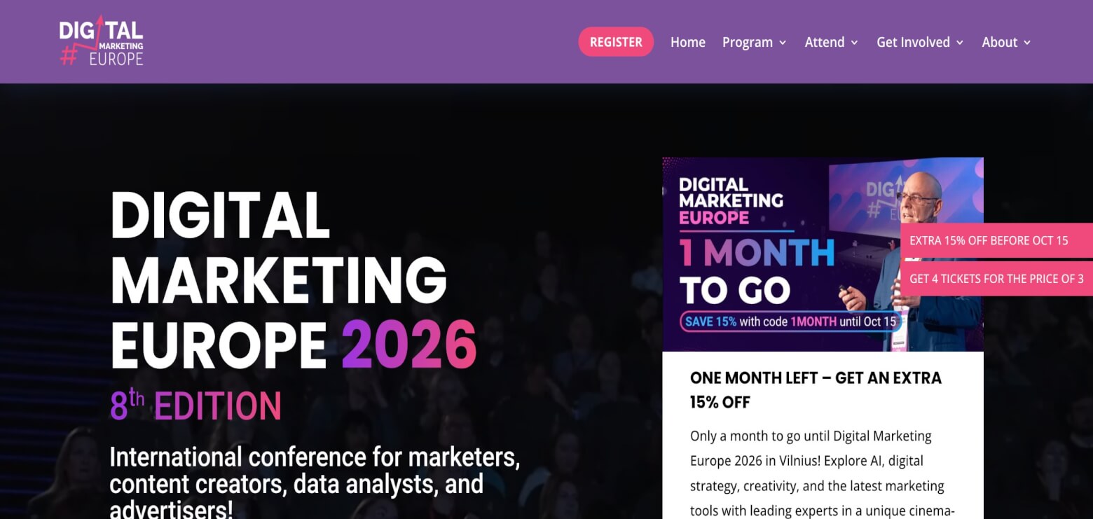 Digital Marketing Europe homepage