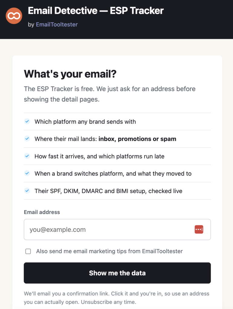 email detective esp tracker email signup