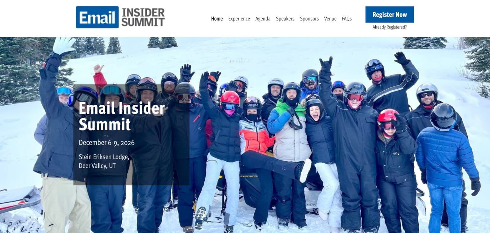 Email Insider Summit homepage